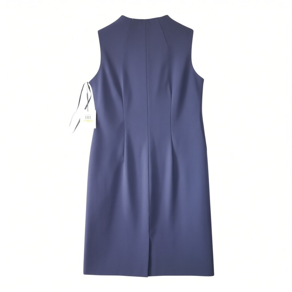 Calvin Klein Dress NWT Womens 14 Dark Blue Zipper Detail Pencil Career Business - Picture 3 of 8